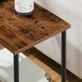 HOOBRO Side Table with Charging Station, Set of 2 End Tables with USB Port and Outlets, Nightstand with 2-Layer Storage Shelves for Small Spaces, Living Room, Bedroom, Rustic Brown BF09UBZP201