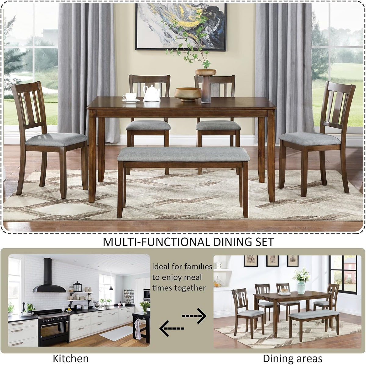 keiki 6-piece standard height dining table set with, side view