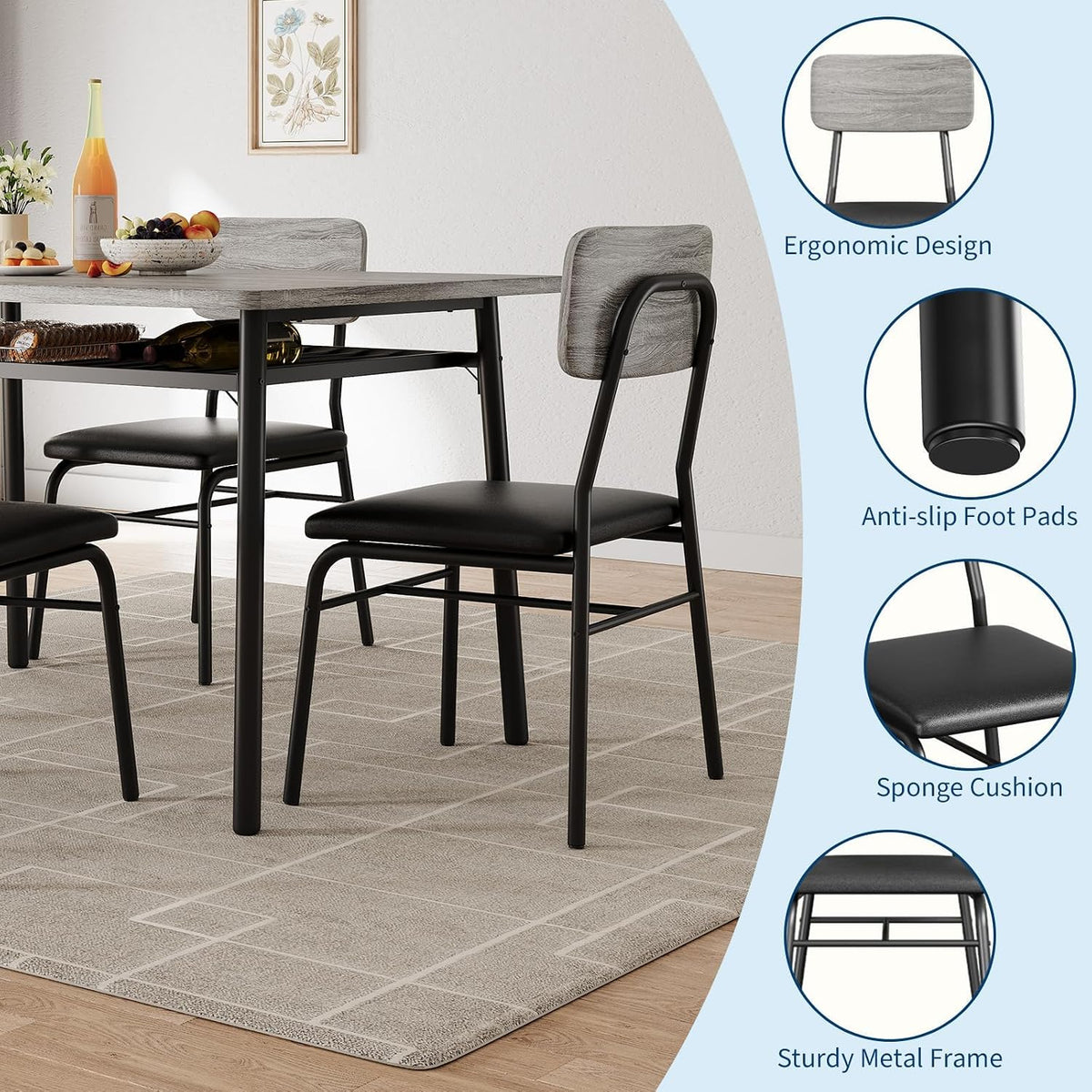 garveehome dining table set for 4 with storage, package contents