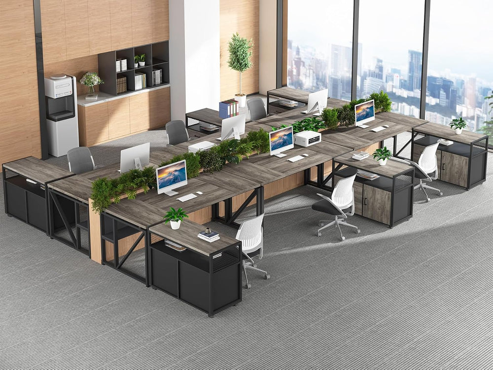 Tribesigns L Shaped Desk with Drawer Cabinet, 63" Executive Computer Des...