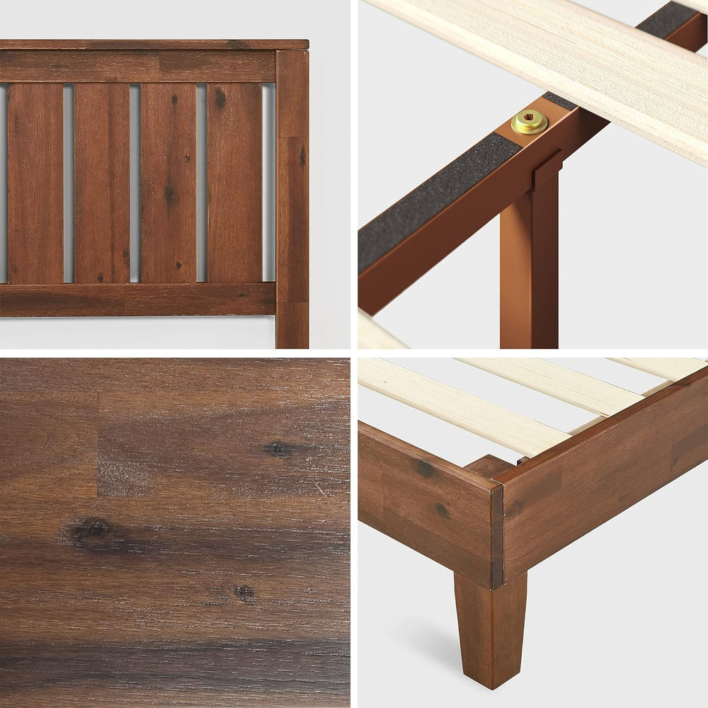 Zinus Vivek Deluxe Wood Platform Bed Frame with Headboard, King
