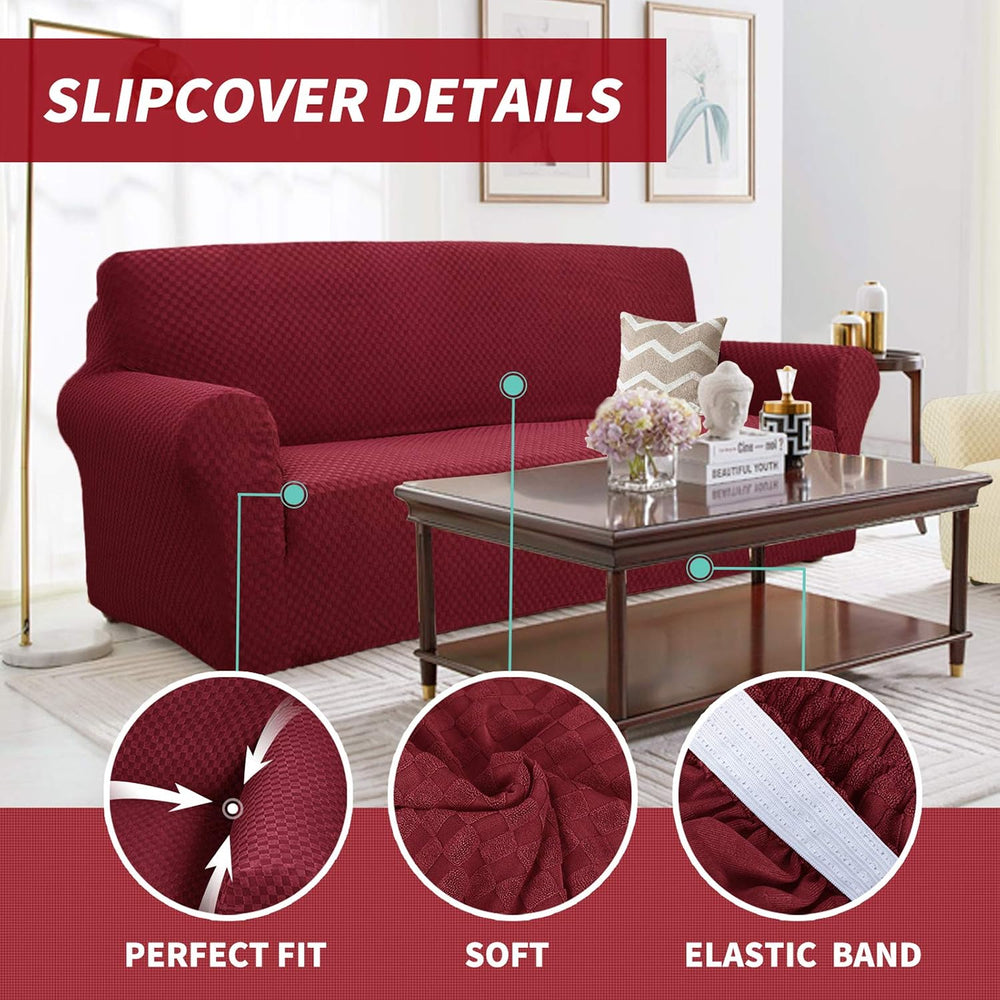 YEMYHOM Couch Cover Latest Jacquard Design High Stretch Sofa Chair Covers for...
