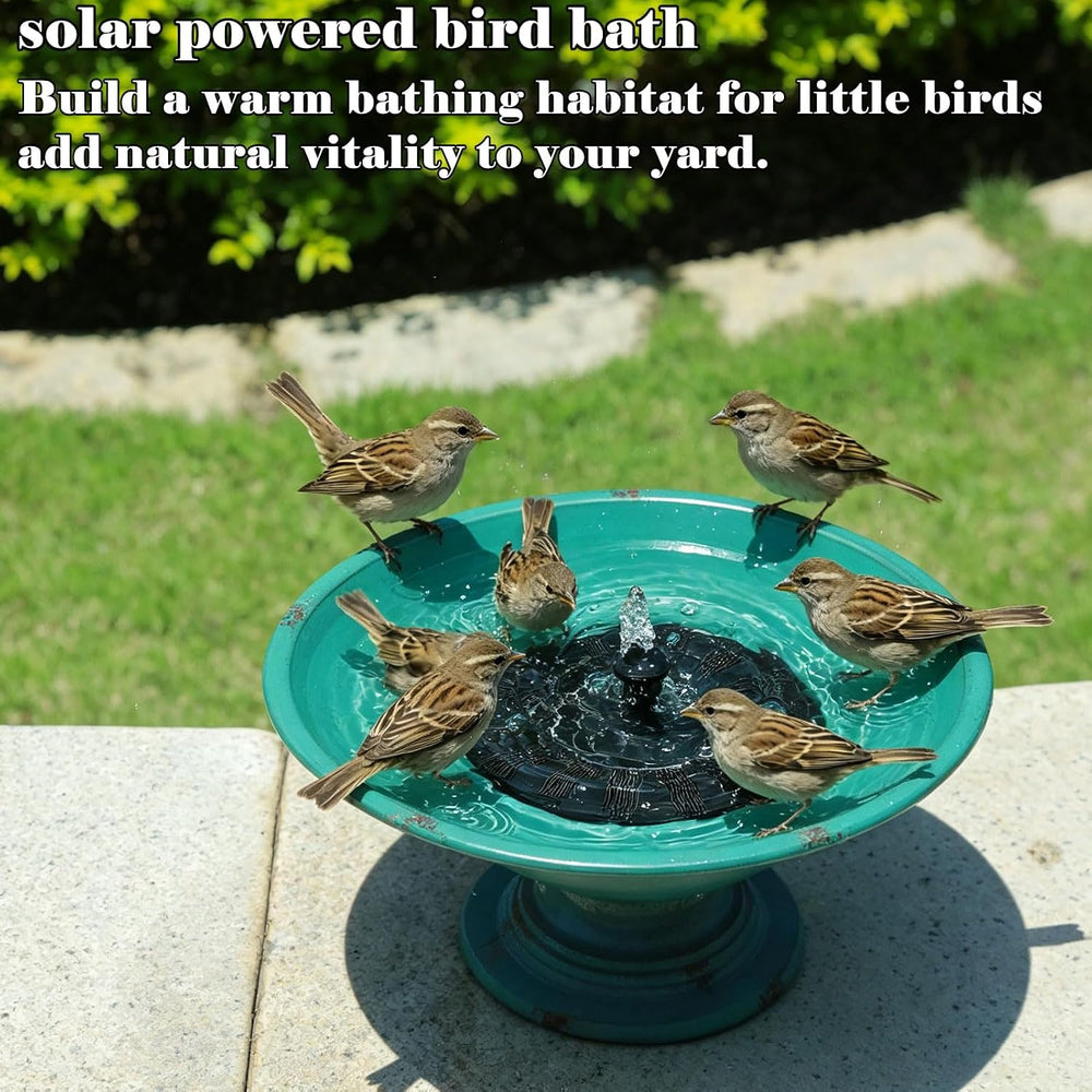 Solar Bird Bath Fountains, Bird Bath for Outside with cast Iron Base