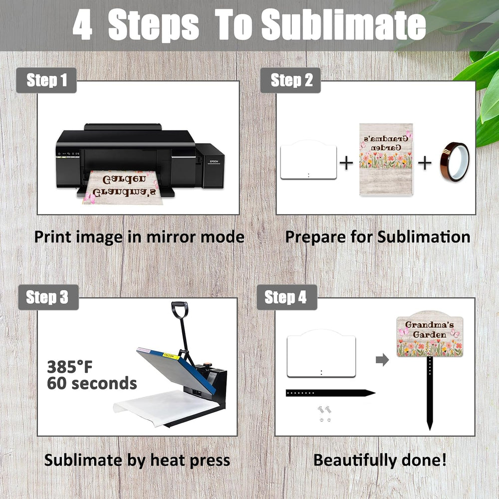 5pcs 10inch Sublimation Yard Sign Blank with Stake Rectangle Arch