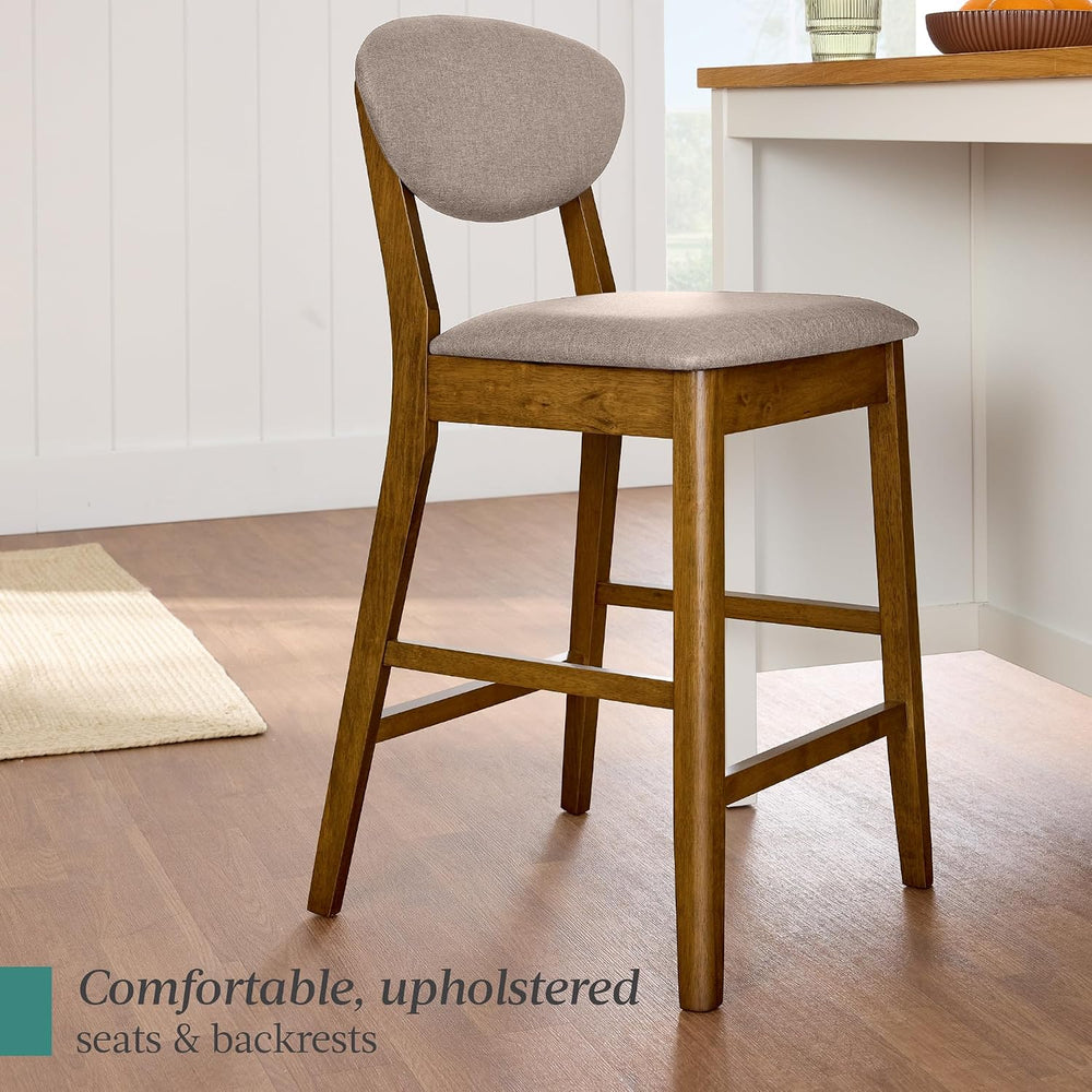 Best Choice Products Set of 2 Counter-Height Bar Stools, Mid-Century Modern, ...