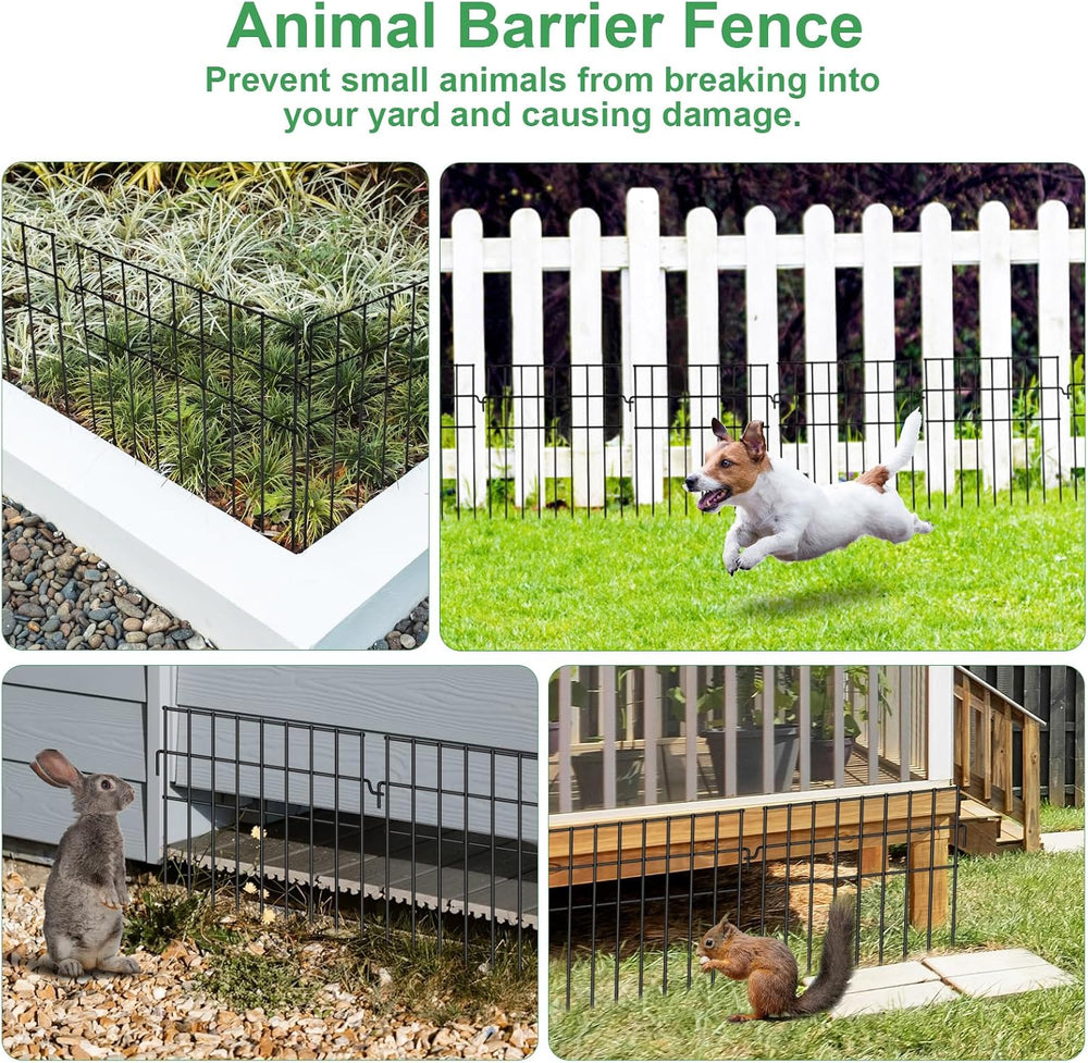25ft(L) x 13in(H) Animal Barrier Fence,25 Panels 1.16in Gap No Dig Garden Fen...
