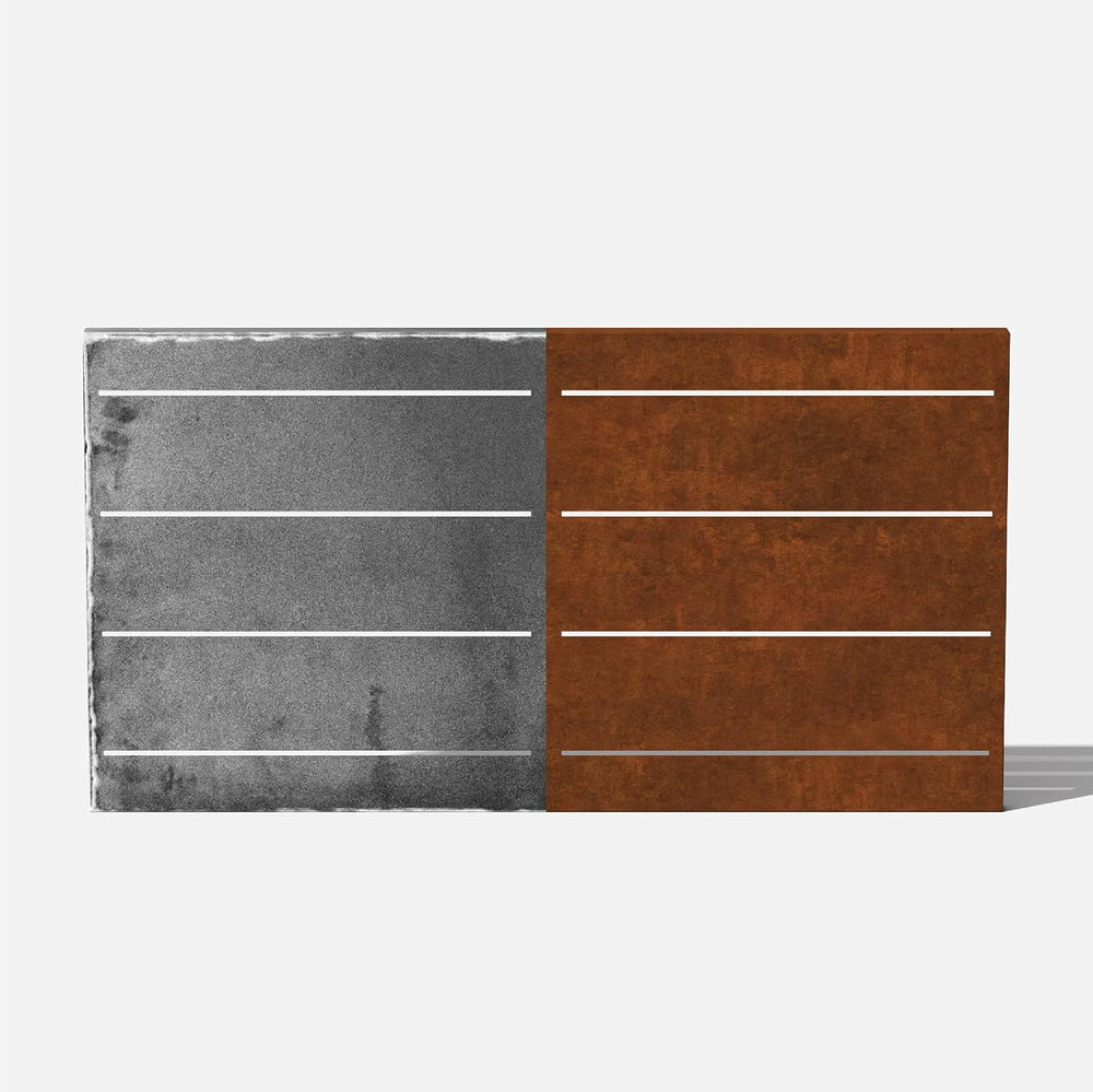 Veradek Corten Steel Privacy Screen Panels - Linear (85% Privacy)