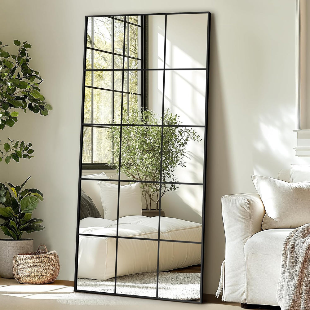 Delma Window Pane Full Length Mirror, 32"x64" Large Window Mirror, ...
