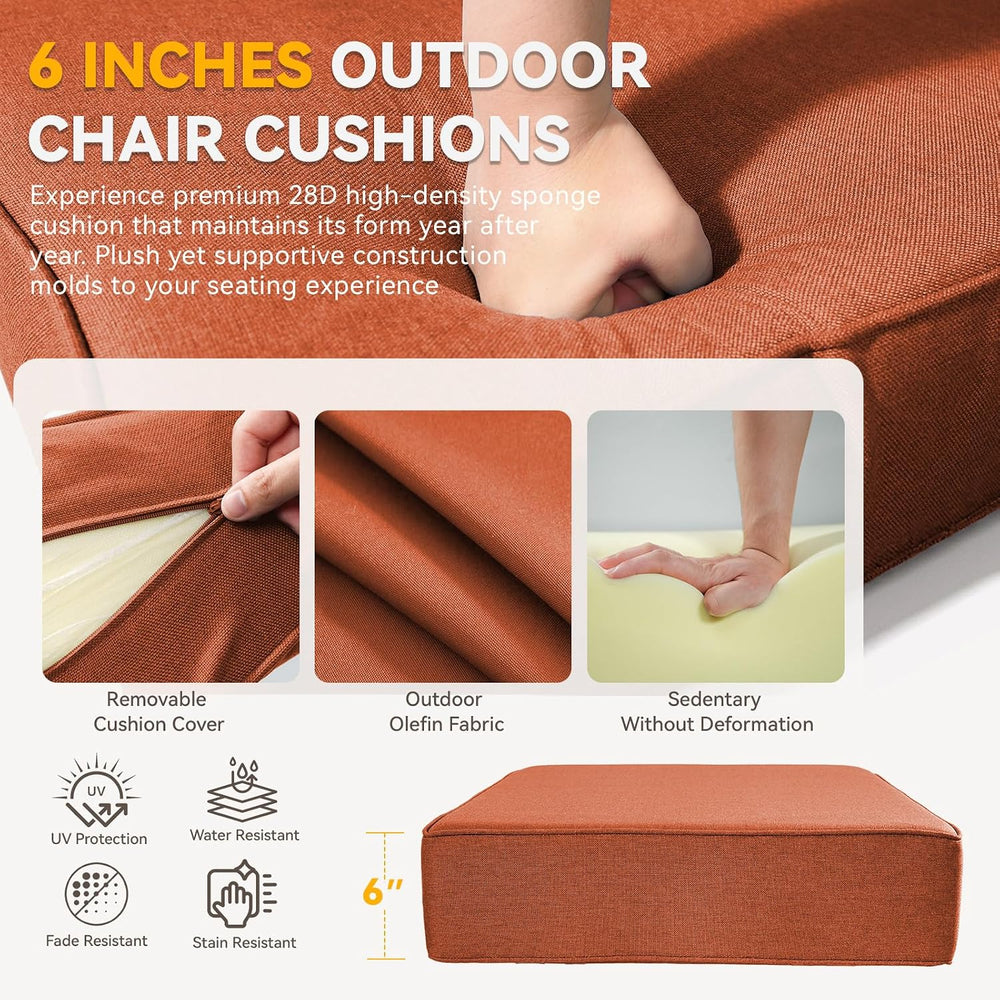 Outdoor Cushion Set for Furniture Patio Furniture, UV Resistant, Water Resist...