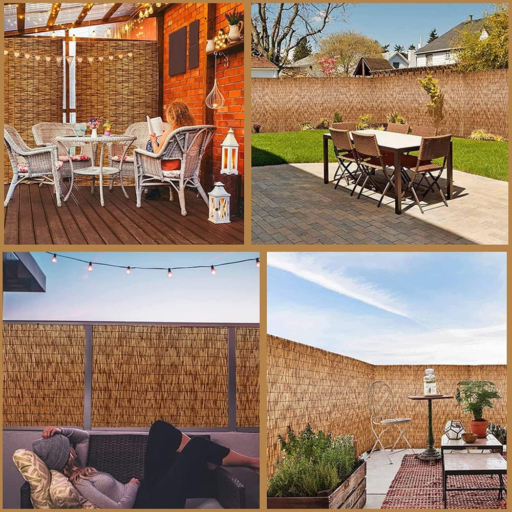 Natural Reed Fencing Rolls,2FT 3FT 4FT X 16.4FT Balcony Reed Fence Screen Fen...