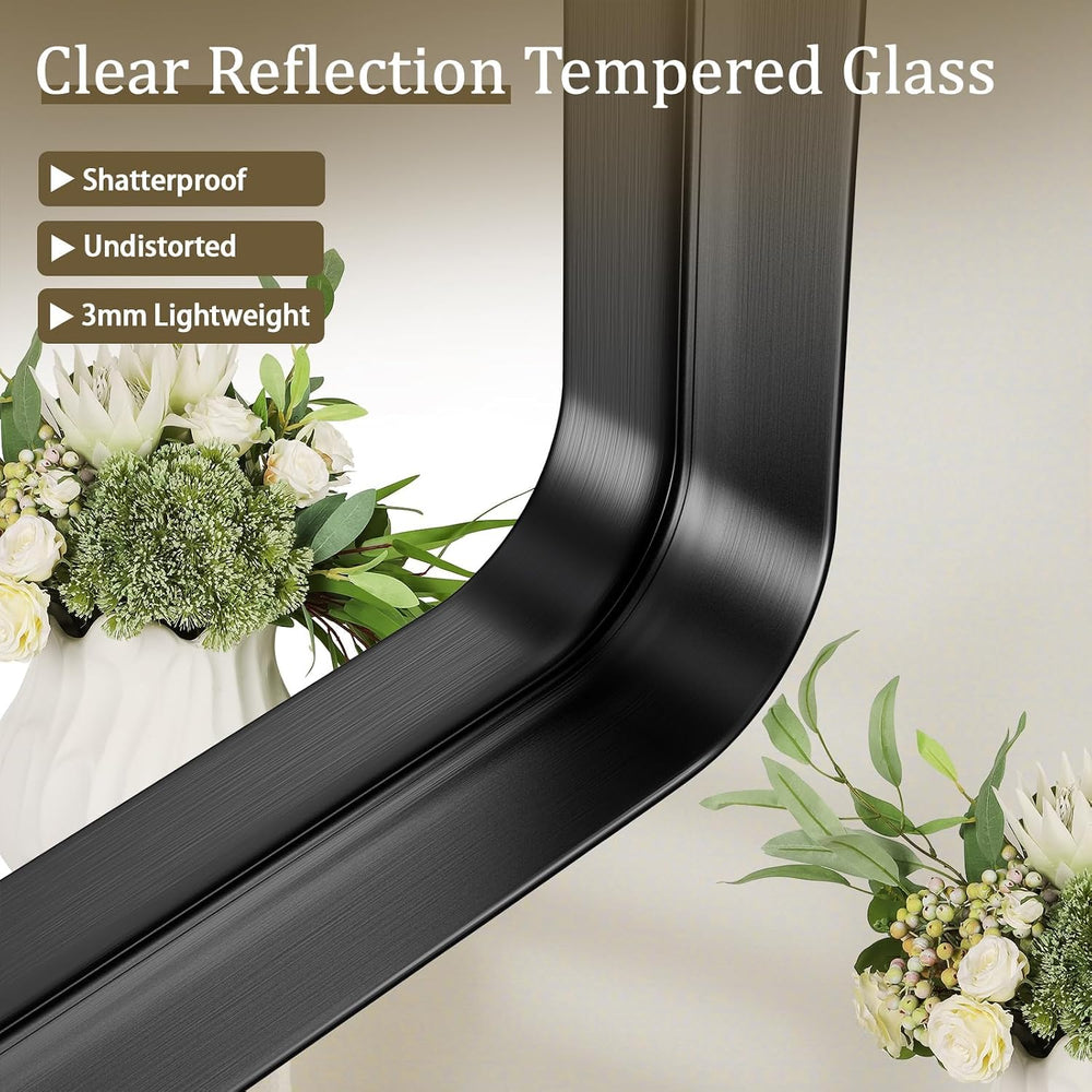 VooBang Bathroom Mirror 30"x48", Black Gorgeous Deep Frame Wall Mirror