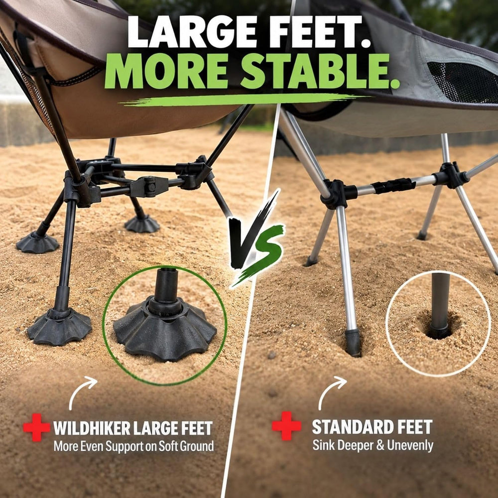 Wildhiker SteadyMode Compact Folding Camping Chair, Go-Anywhere – Black