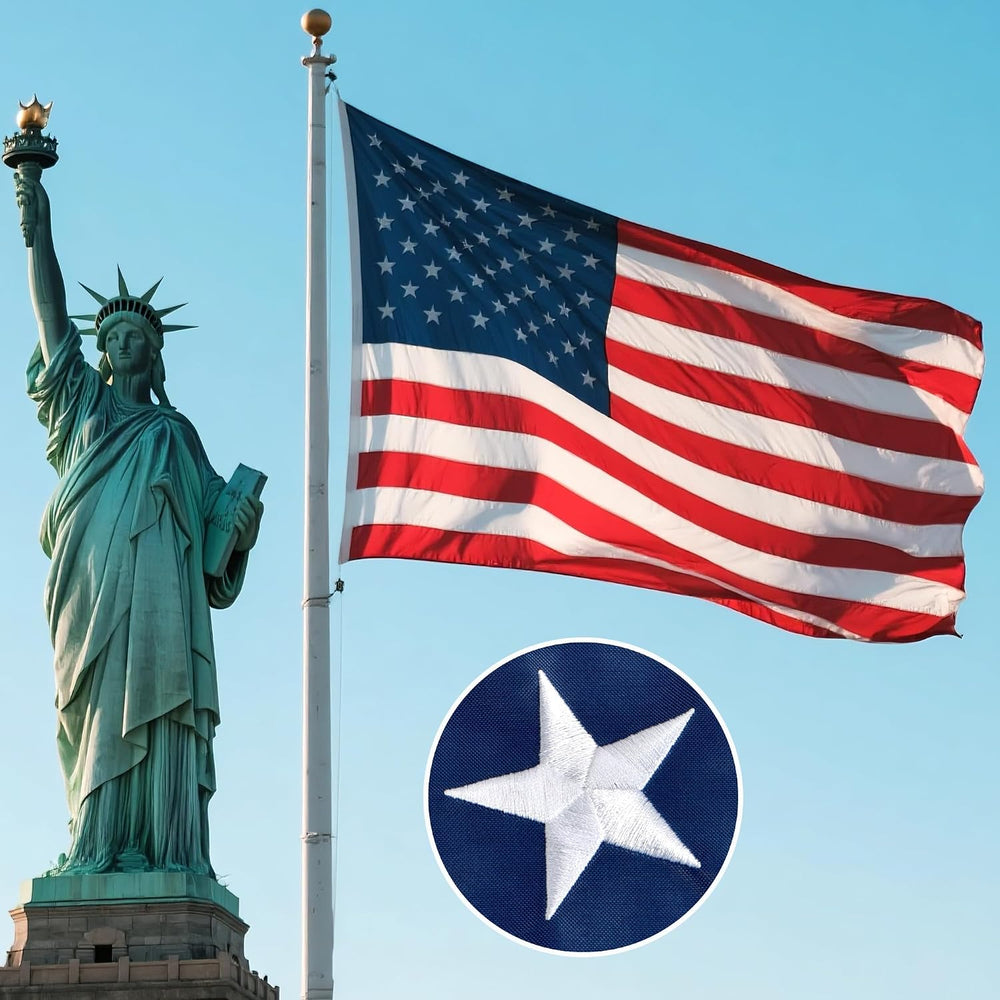 American Flags for Outside 6x10, US Flag Outdoor Heavy Duty, Embroidered Star...