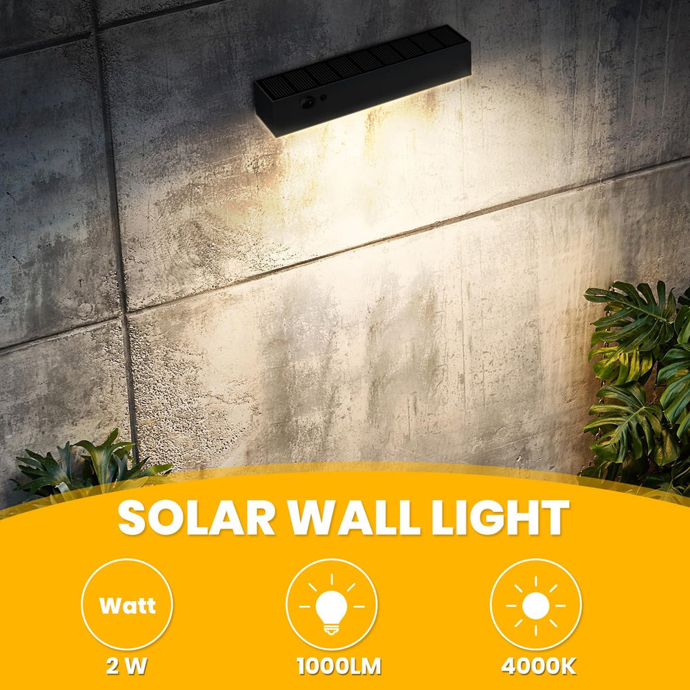 SOTTLOT Solar Wall Lights Outdoor, 2Pcs Solar Lights with Motion Sensor