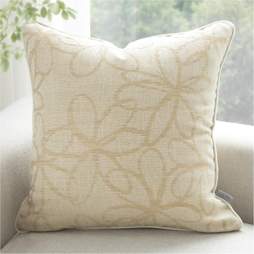 Beige Decorative Throw Pillow Covers 18"x18"