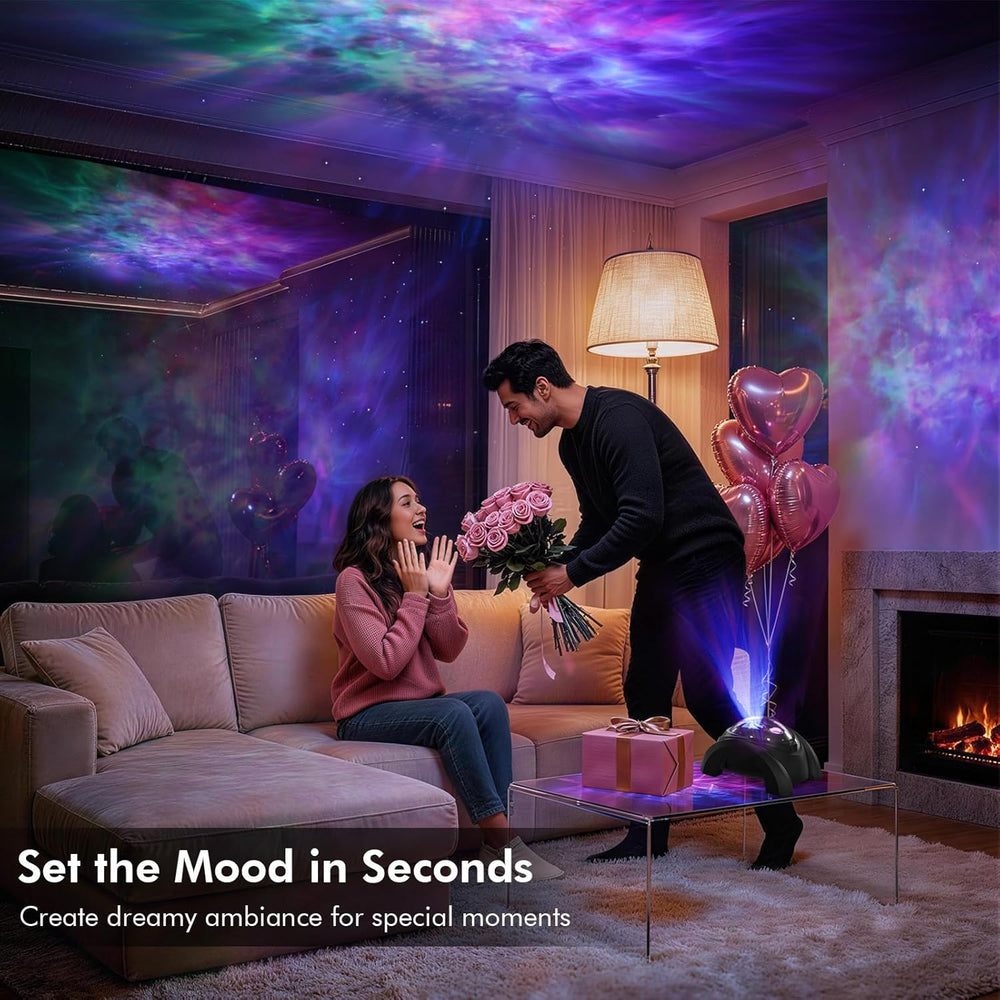 Rossetta Dual Lens Galaxy Star Projector, Aurora Night Light for Bedroom