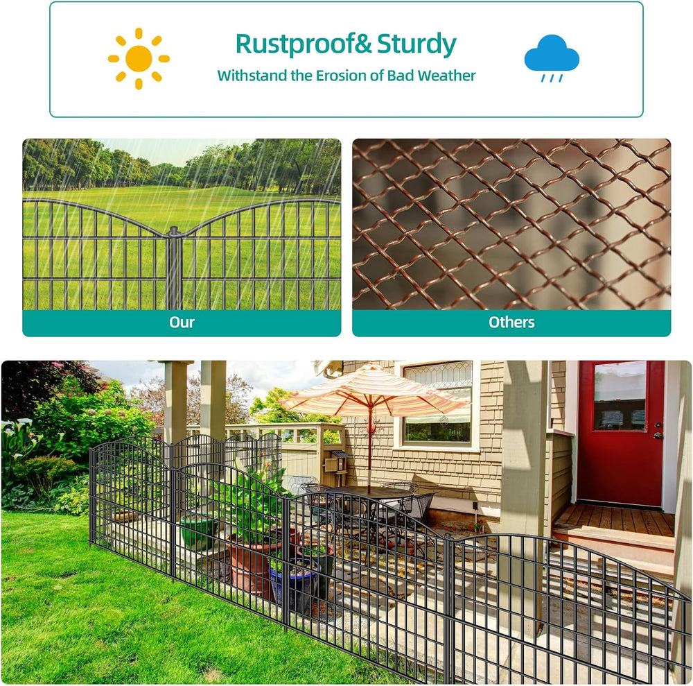 ULIOK 15 Panels Decorative Garden Fence, 32 in(H) X 37.9ft(L) No Dig Fence Pa...