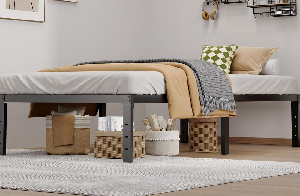 Metal Bed Frame Twin Size 14 Inch Platform Bed with Underbed Storage