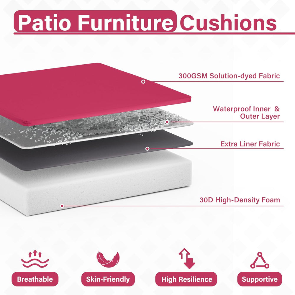 Patio Chair Cushions 18.5 x 16 x 4 Inch Waterproof Outdoor Seat Cushions for ...