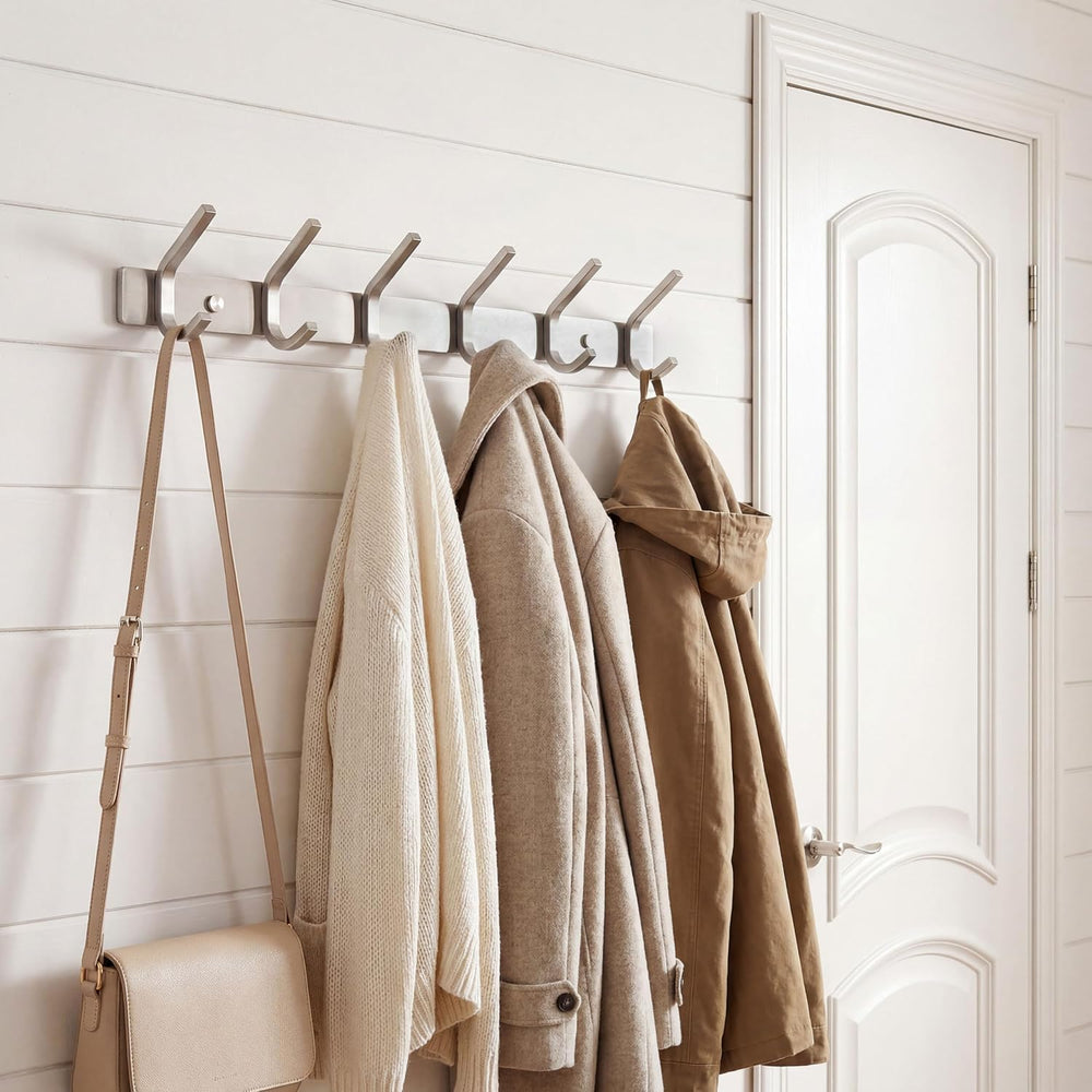 WEBI 2 Packs, Heavy Duty Stainless Steel 304 Hook Rail Coat Rack, Satin Finis...
