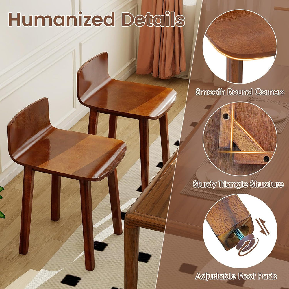 GOFLAME Wooden Dining Chairs Set of 4, Farmhouse Kitchen Chairs with Low Back...