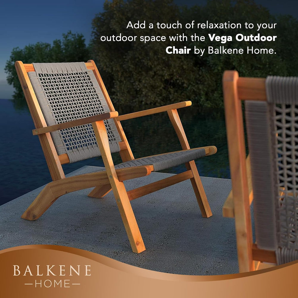 Balkene Home 63635 Vega Natural Stain Outdoor Chair Acacia Wood Construction ...