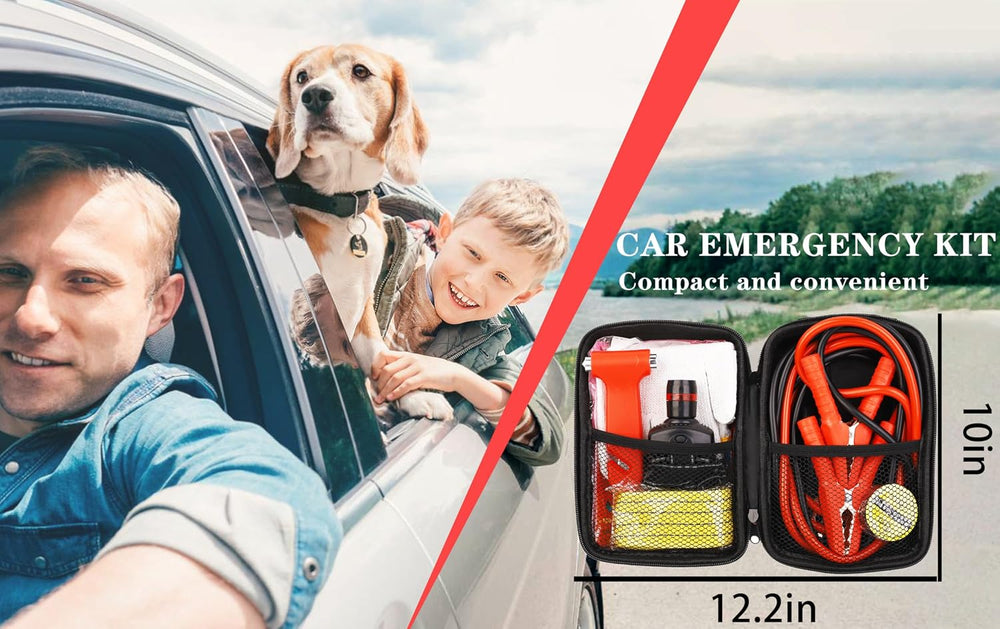 Roadside Emergency Car Kit,with Jumper Cables Roadside Kit Car Safety Kits