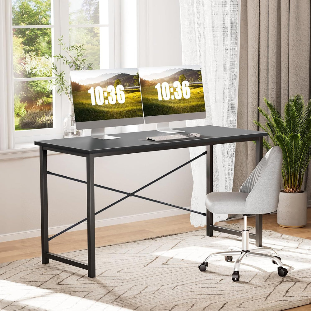 Sweetcrispy 40-Inch Small Computer Desk for Bedroom Home Office, Black