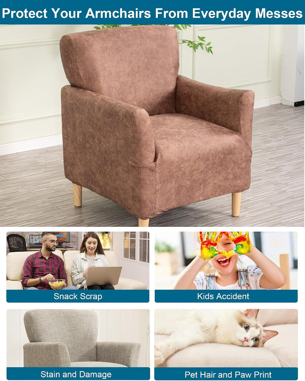 CRFATOP Accent Chair Cover, Stretch Armchair Slipcover for Living Room,A31