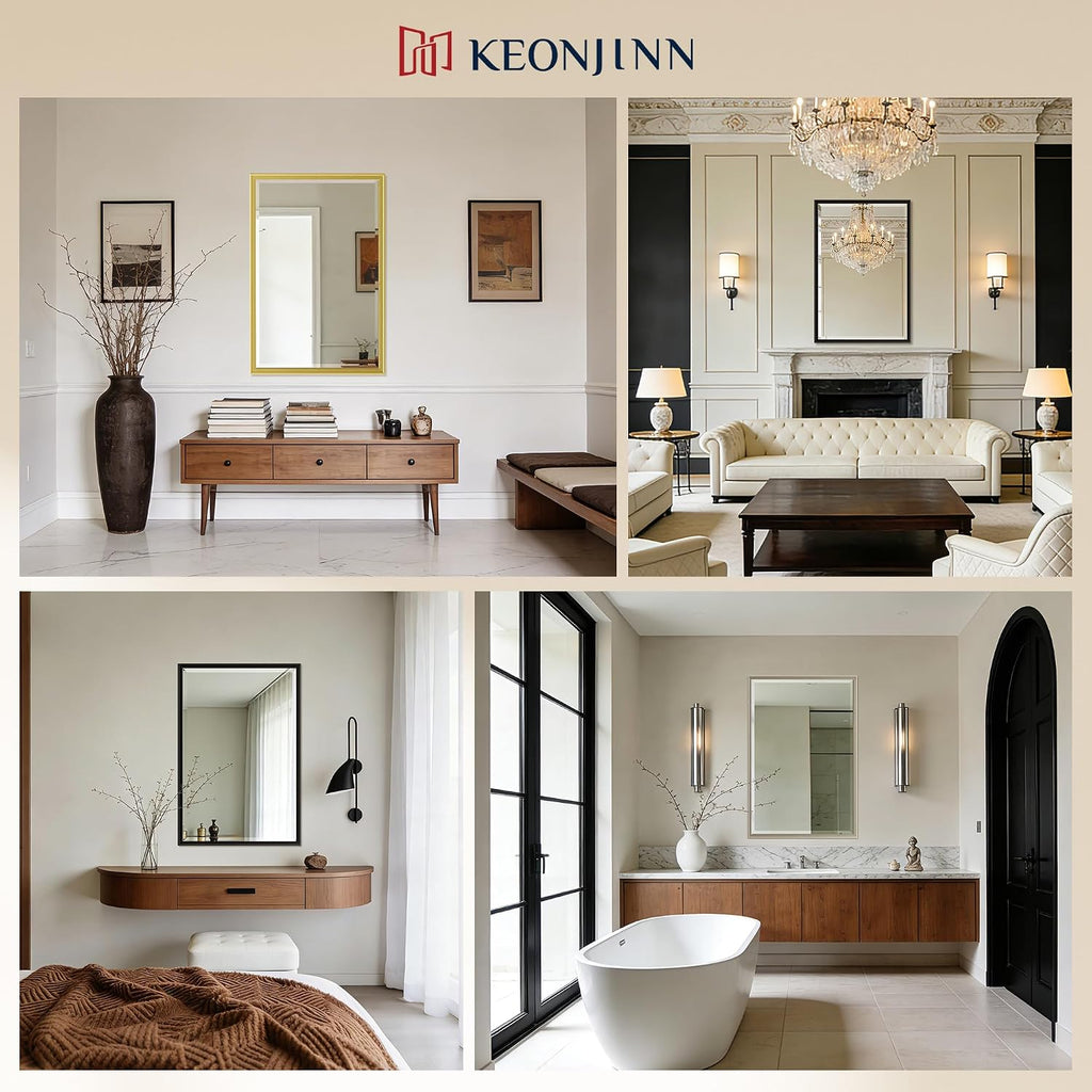 Keonjinn Brushed Nickel Bathroom Mirrors for Over Sink 20" x 30", Rectangle