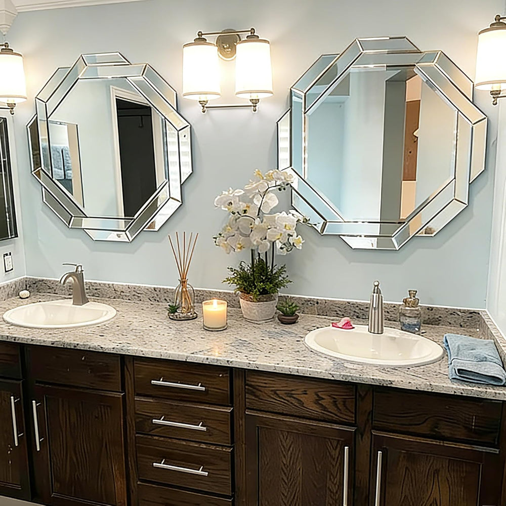 Chende 32" x 32" Large Wall Mirror for Elegant Living Room, Modern ...