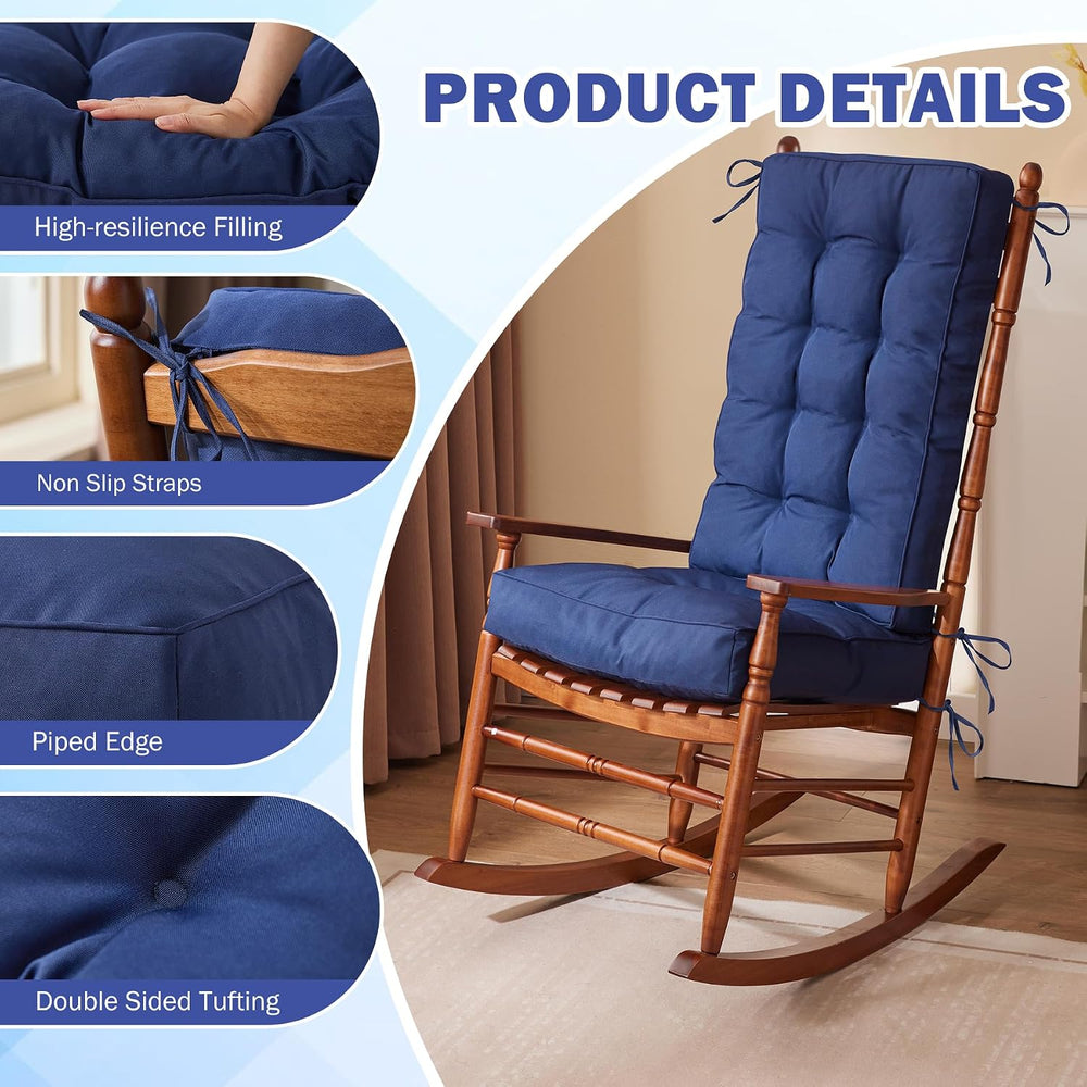 IPYNBAP Rocking Chair Cushion, Waterproof and Fade-Resistant Patio Chair Cush...