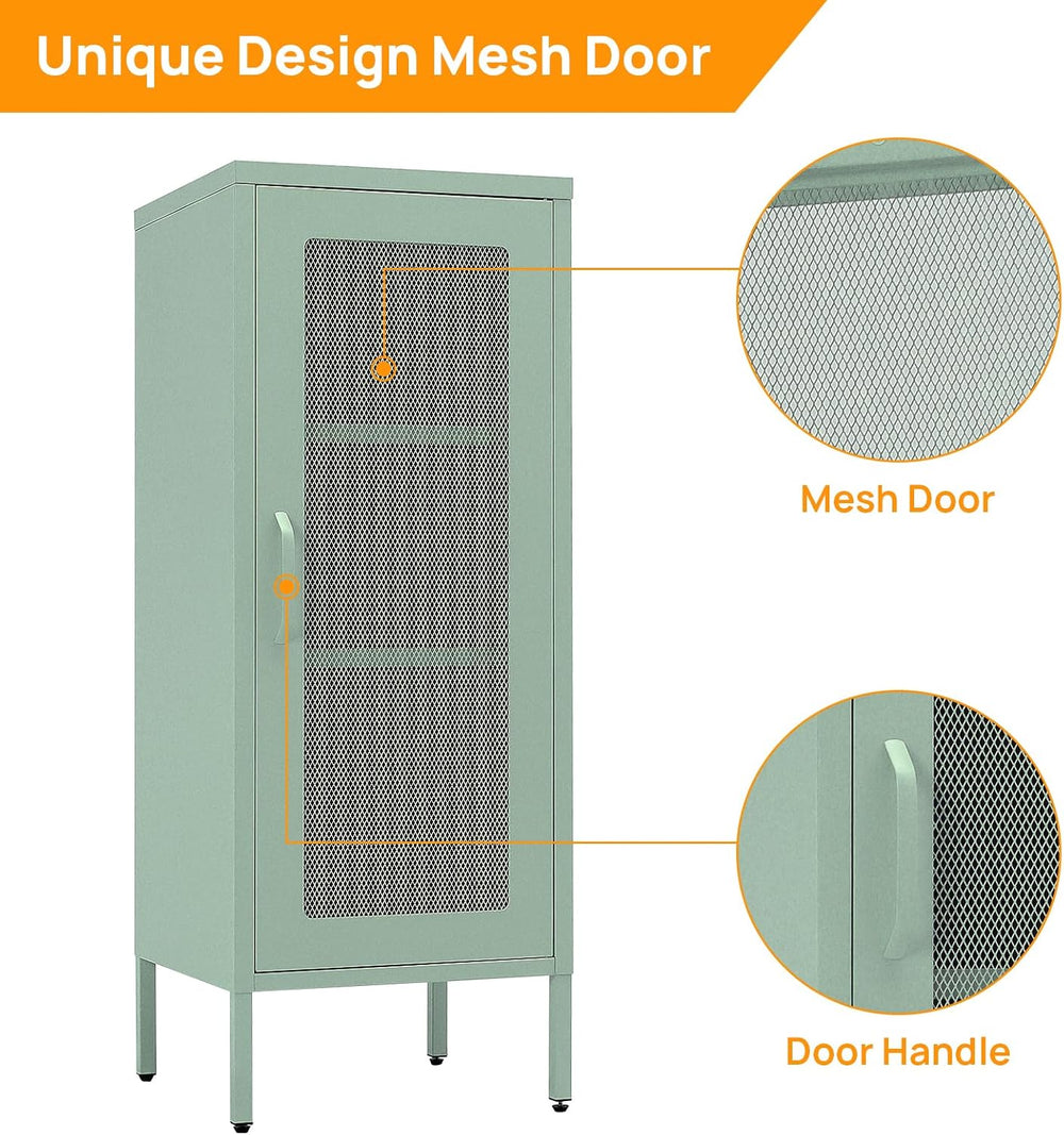 ALBAD Slim Metal Storage Cabinet with Mesh Door