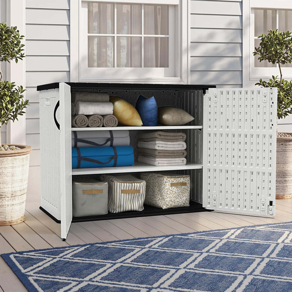 Devoko 26 Cu Ft Resin Outdoor Storage Cabinet, White