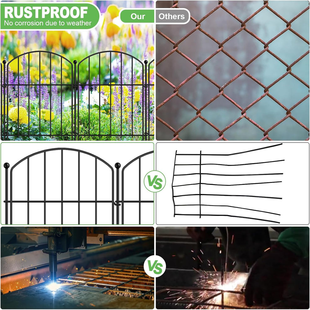 Decorative Garden Fence, 40-Pack Rustproof Animal Barrier, 17 in x 40 ft