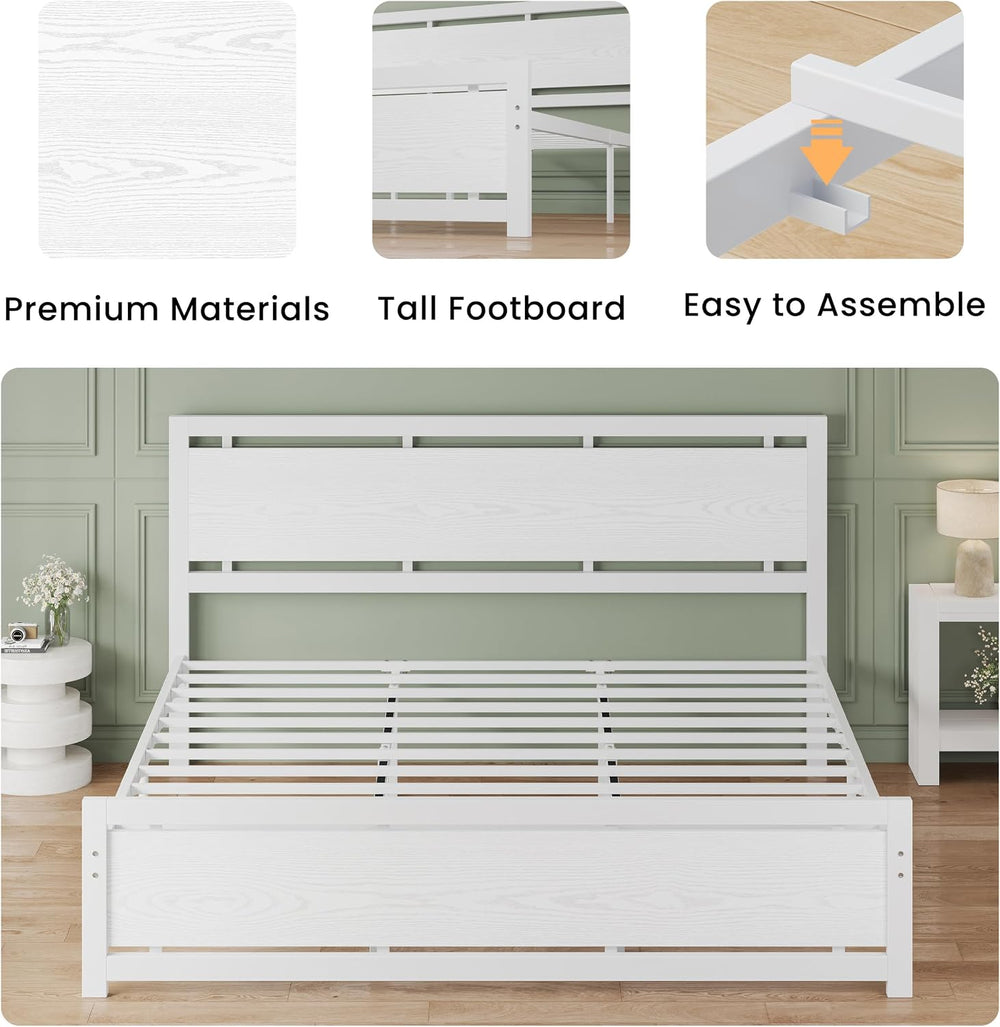 LIKIMIO King Size Bed Frame with Headboard and Footboard