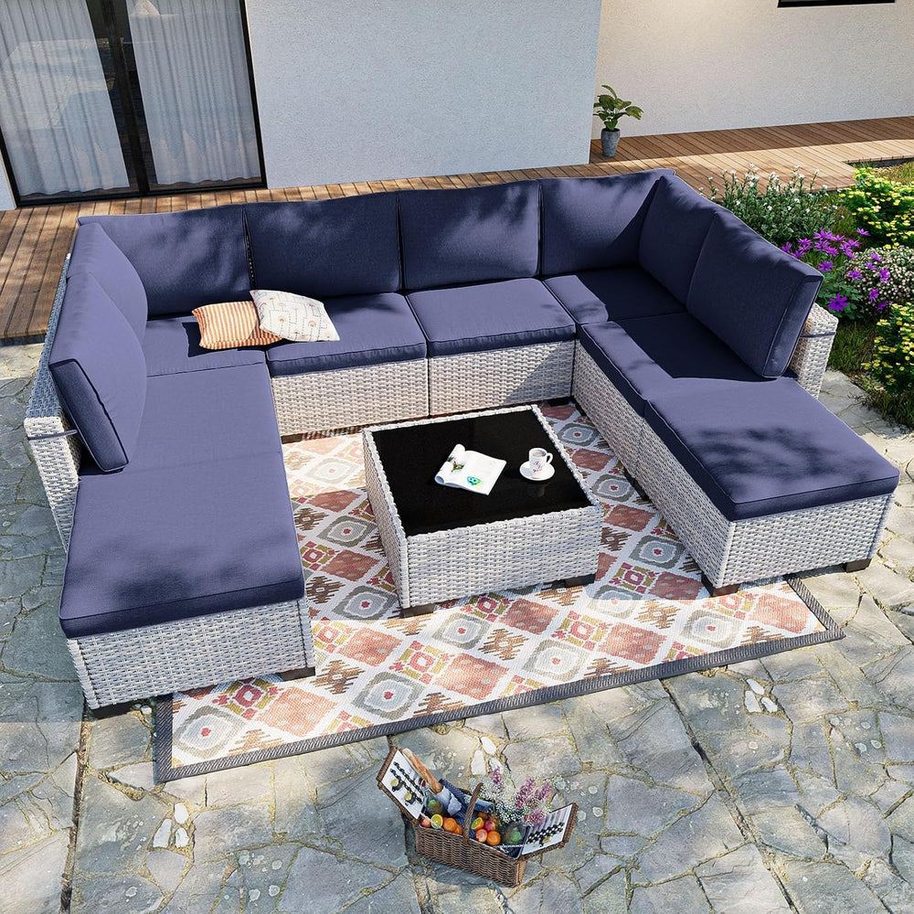 Outdoor PE Wicker Rattan Modular Patio Sectional Sofa Set