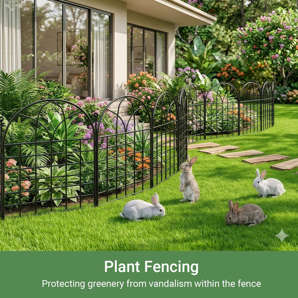 Tall Decorative Garden Fence, 25 ftx 32" H, Rustproof No Dig Fence, 10 Pack