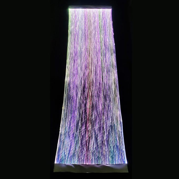 LED Light Up Coffee Table Runner - Fiber Optic Fabric Table Cloth Cover for Party Wedding Halloween Christmas (Black Fabric)