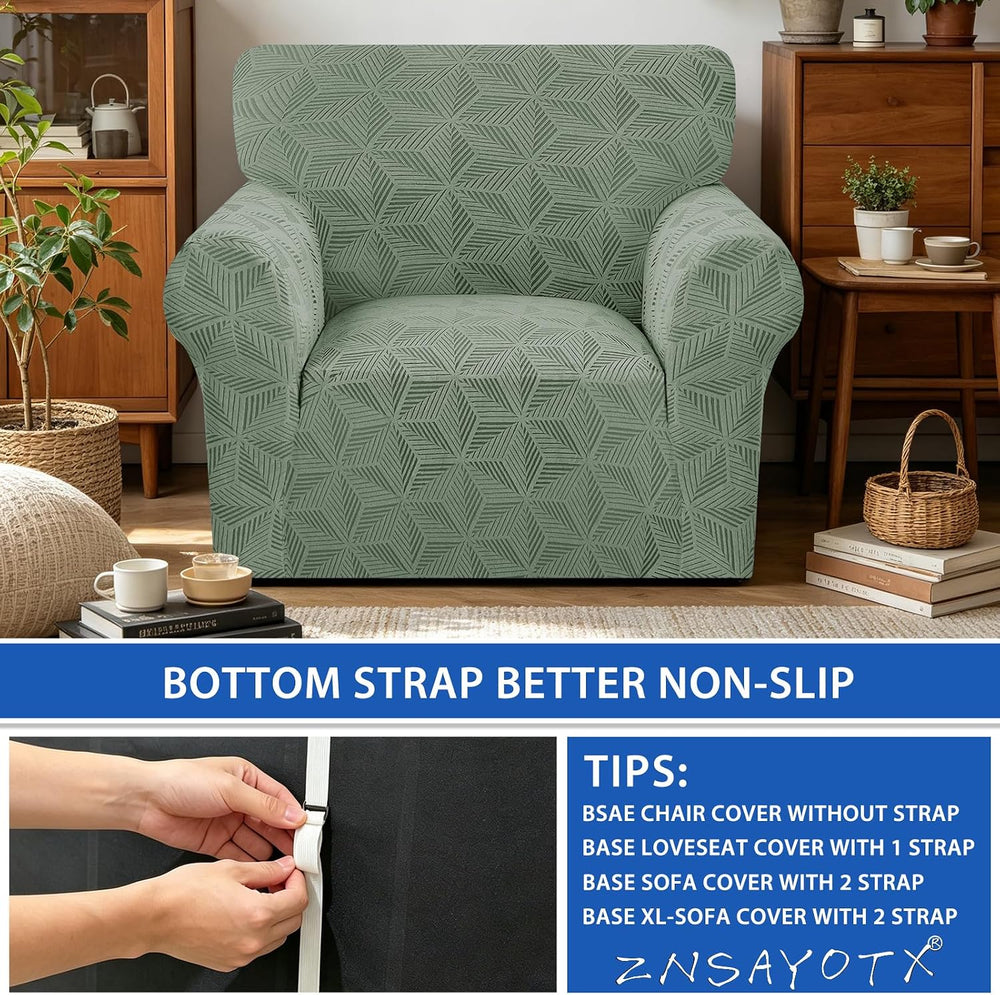 ZNSAYOTX Stretch Chair Cover, 1 Piece Couch Covers for 1 Seat Sofa, Jacquard ...