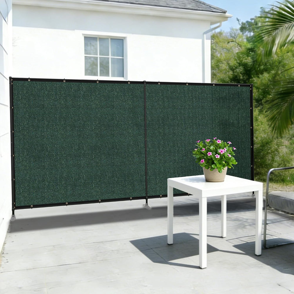 6'x12' Privacy Fence Sets with Iron Poles Outdoor Mesh Shade Net Cove...