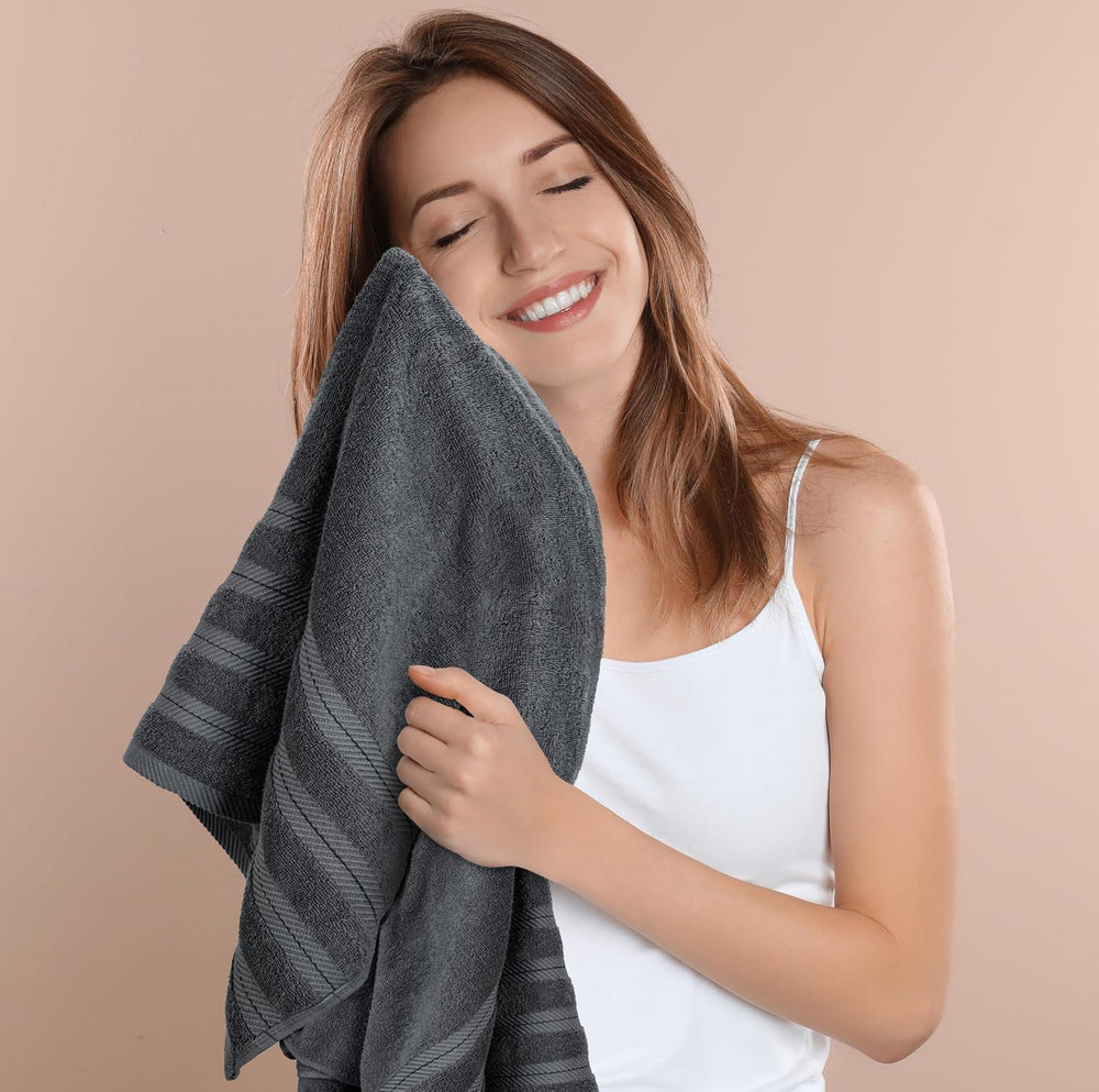 Utopia Towels 4 Pack XL Bath Towels, 30x60 in, Cotton, Grey