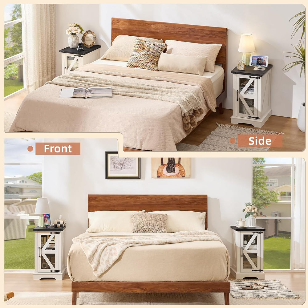 Joaxswe Farmhouse Coffee Table Set of 3, NightStands and Coffee Tables
