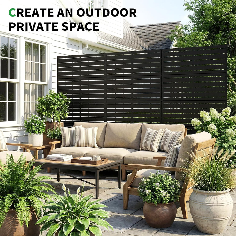 SUNYRISY 2Pack Metal Outdoor Privacy Fence Screen for Balcony Patio Deck Gard...