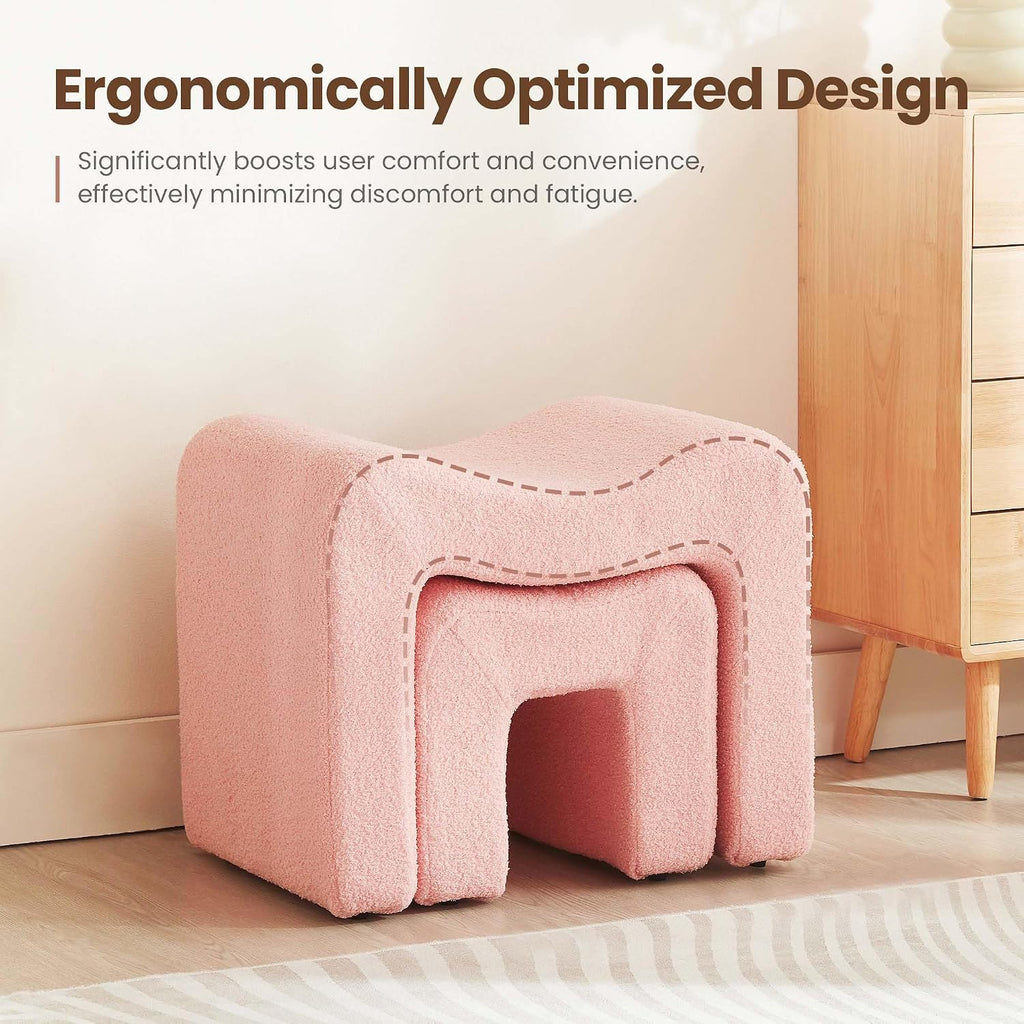 Ottoman Set of 2 Vanity Stool Chair Seating Backless