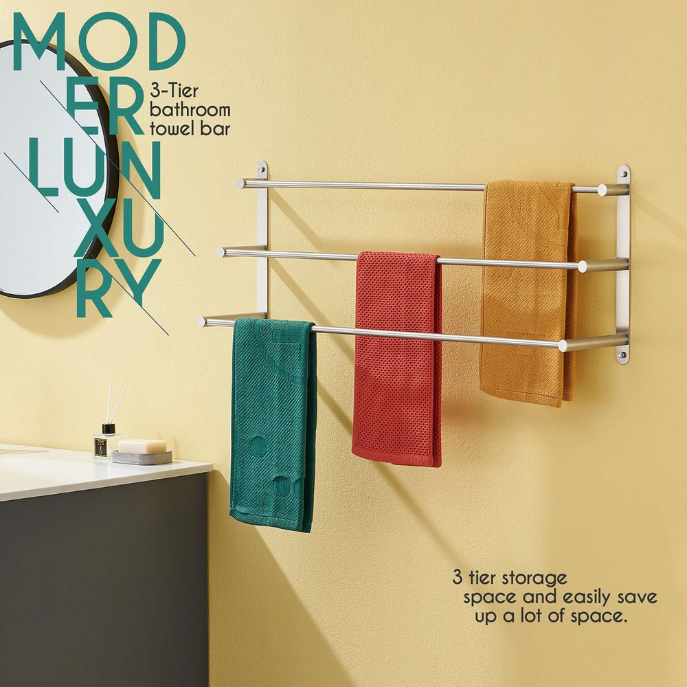 KOKOSIRI Bath Towel Bars 32'' Bathroom 3-Tiers Ladder Towel Rack Wall...