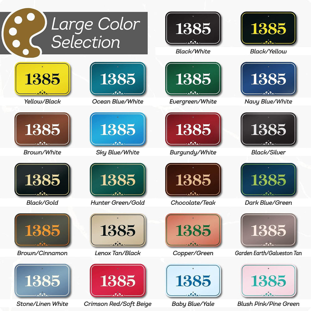 House Address Sign, House Address Plaque, Indoor/Outdoor Use, 11x18 Inch, 22 ...