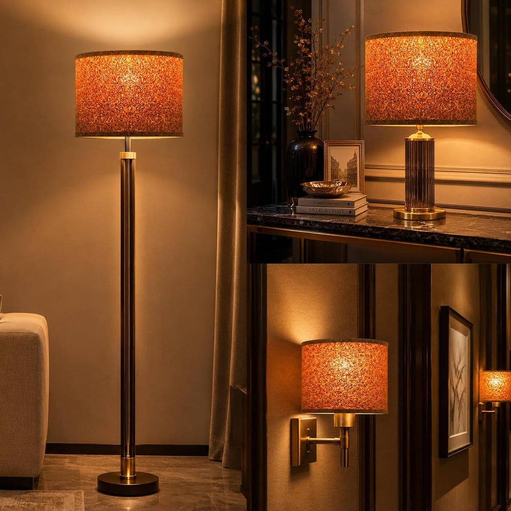 13x10 Inch Drum Lamp Shades set of 2, Replacement Shades with Harp & Fini...