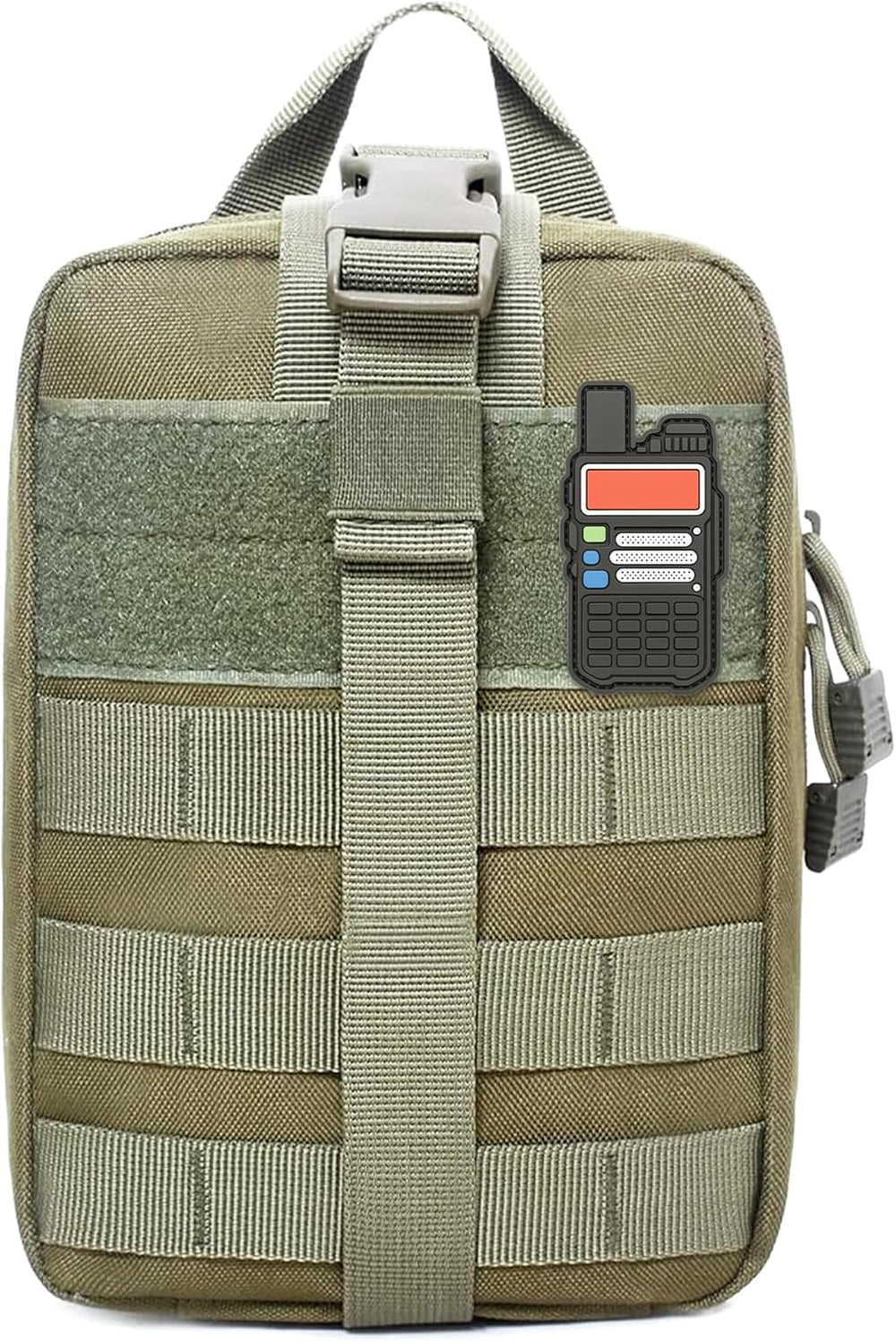 Ham Radio Go Bag in Green Color with Tear-Away Hook and Loop Back - Molle Com...