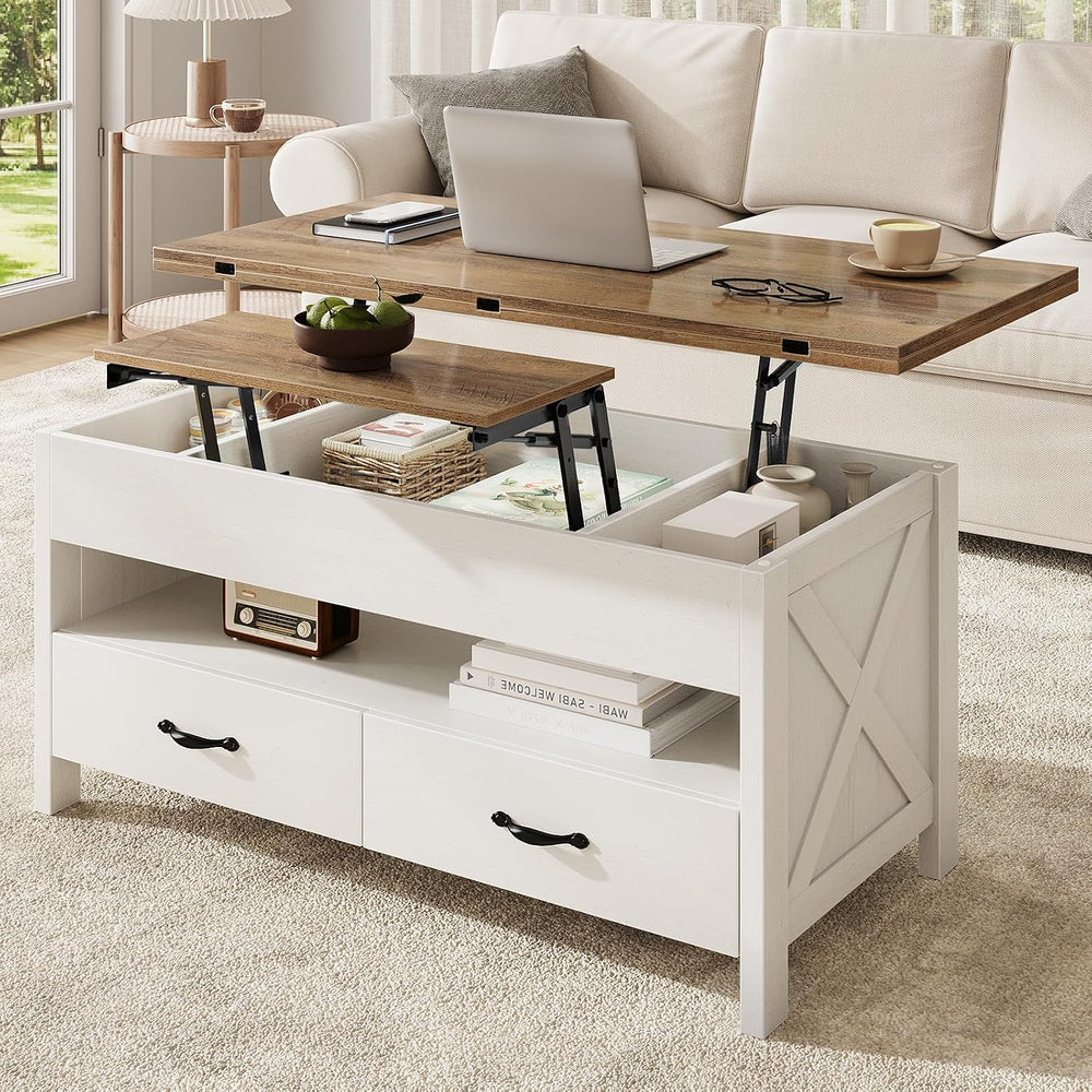 Marsail 40" Lift Top Coffee Table, 4 in 1 Coffee Table with Hidden Compa...